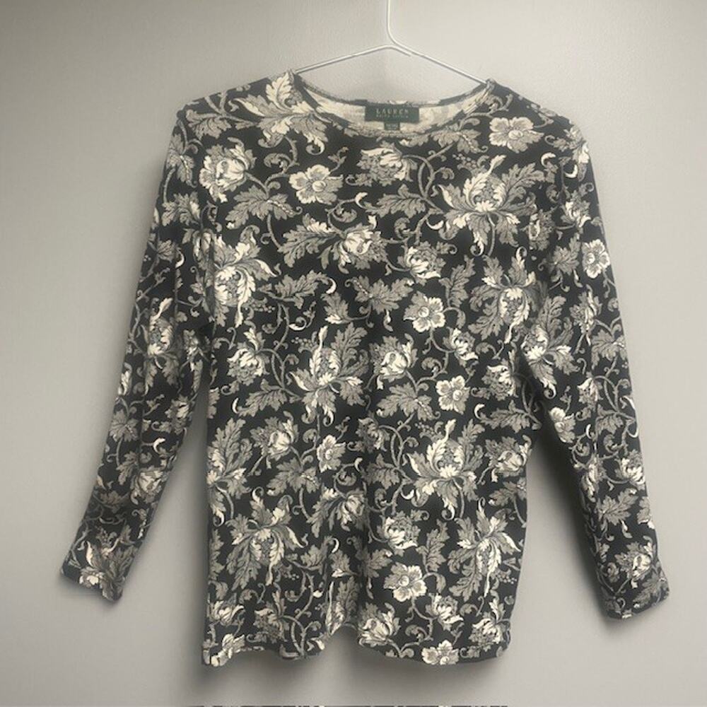 Lauren Ralph Lauren Women's Long Sleeve Pullover Floral Blouse - Size 1X